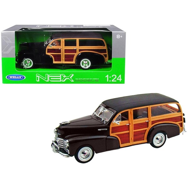 Welly 1948 Chevrolet Woody Fleetmaster Dark Brown 1-24 Diecast Model Car 22083dkbrn - main